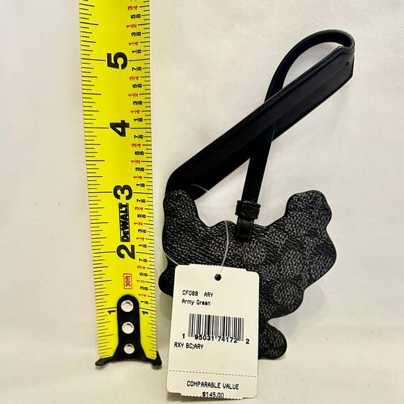 COACH Black Multi Rexy Holiday Tree Canvas/Leather Bag Charm NWT CF088 - Picture 4 of 5